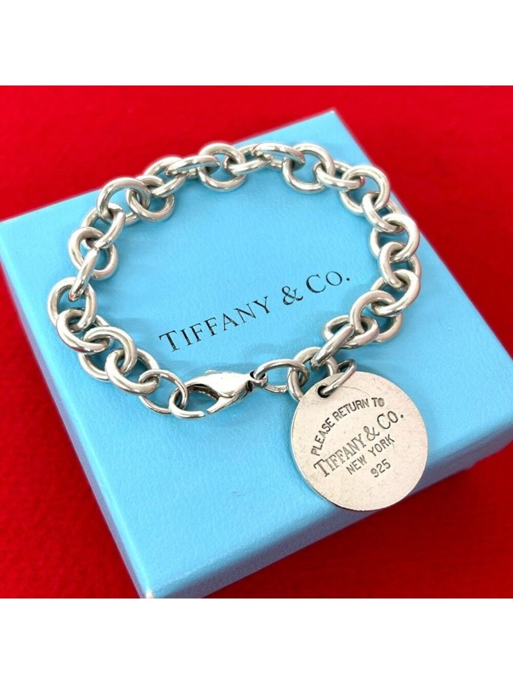 Tiffany & Co Return to Tiffany Round Tag Bracelet 925 Sterling Silver